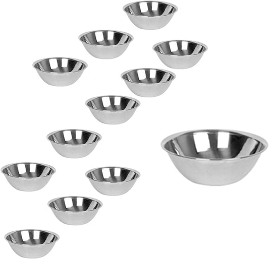 4-Quart Stainless Steel Mixing Bowl Set for Cooking and Baking (12 Pieces)
