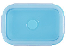 Silicone Lunch Box - Foldable Microwave Oven Storage Box | Blue, 800ml Capacity