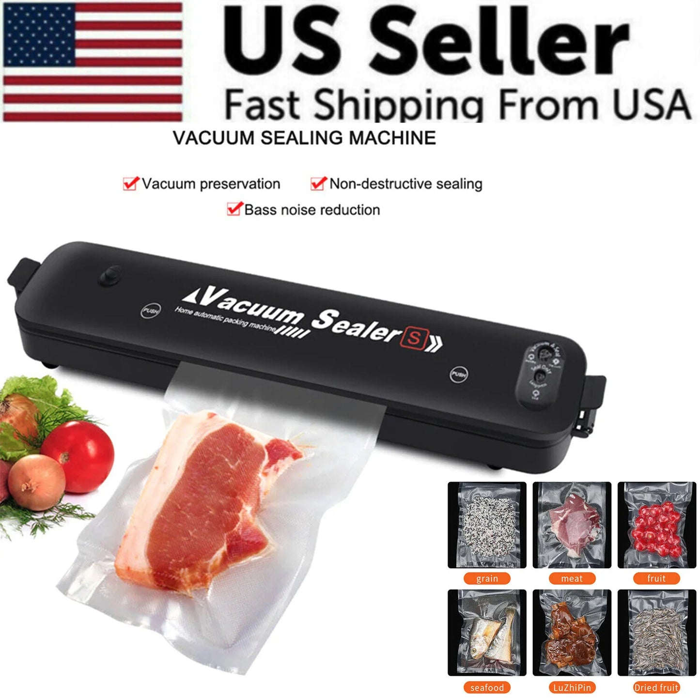 Level Up Your Food Storage Game with Our Automatic Vacuum Sealer and Seal Bags! 🍴✨