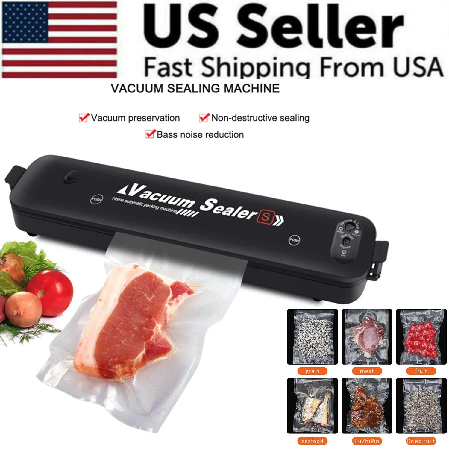 Level Up Your Food Storage Game with Our Automatic Vacuum Sealer and Seal Bags! 🍴✨
