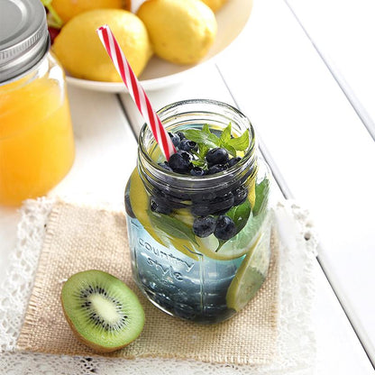 Mason Jars Wide Mouth with Lid,Container Clear Glass Bottle,Juice Container,Glass Bottle with Straw,Kitchen Utensils,6 Count Canister Tin,Two Styles Transparent Oval