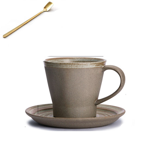 Color: Light brown, style: Mug set - High-end Coffee Cup And Saucer Set