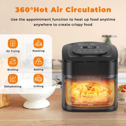 Nuwave Brio 6-Quart Digital Air Fryer with One-Touch Digital Controls, Automatic Shutoff, Stainless Steel, Cooking