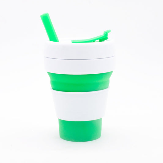 Color: Green, Capacity: 355ml - Travel folding coffee cup