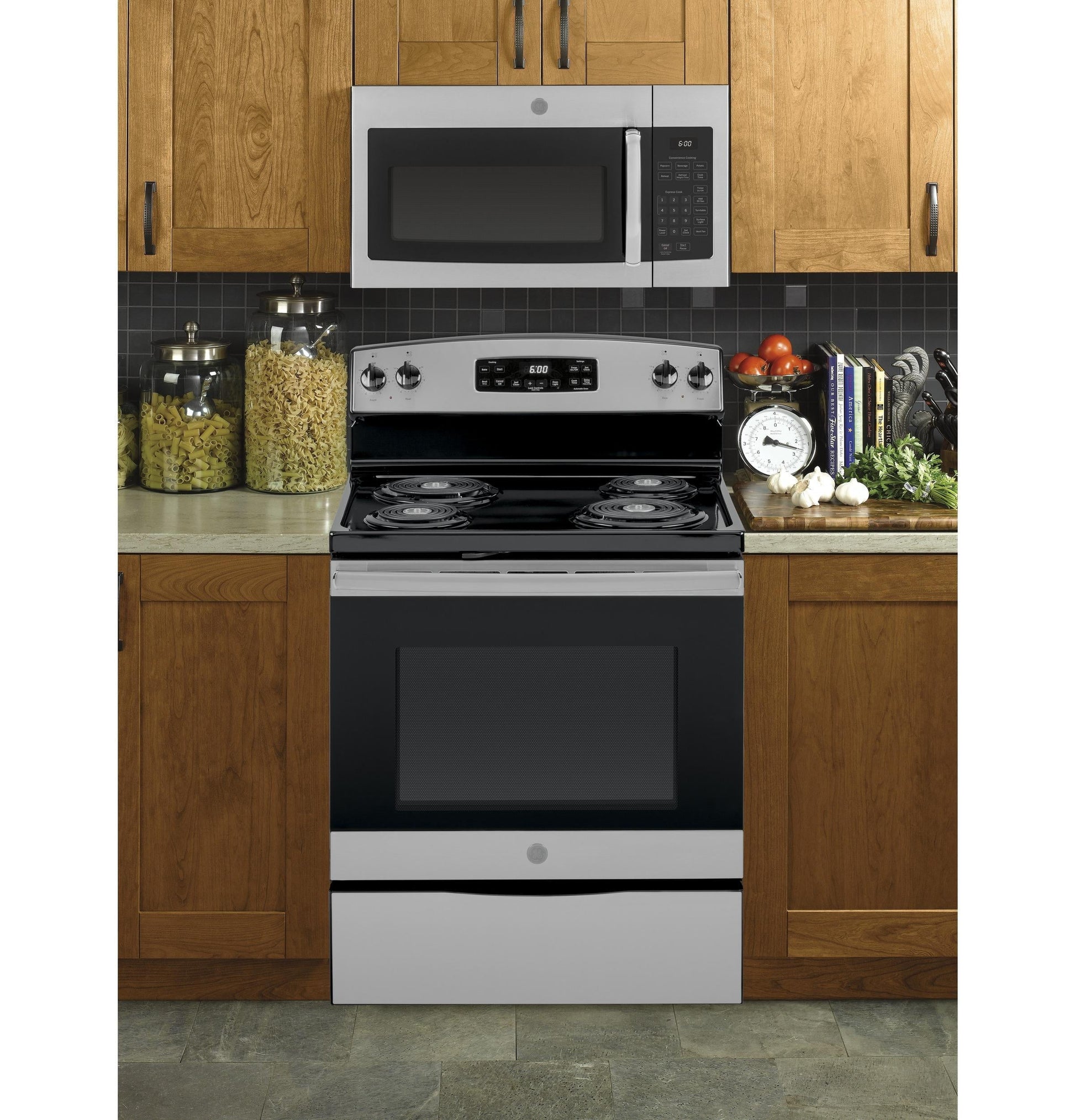 GE 30-Inch Over-The-Range Microwave Oven, 1.6 Cu. Ft. Capacity, 2-Speed 300 CFM Venting, Stainless Steel