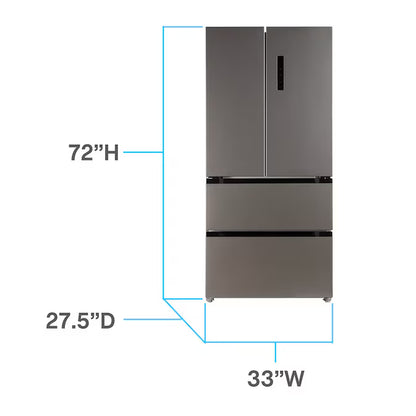 18-Cu Ft French Door Refrigerator (Stainless Steel)