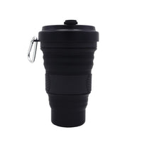 Color: Black, Capacity: 550ml - Travel folding coffee cup