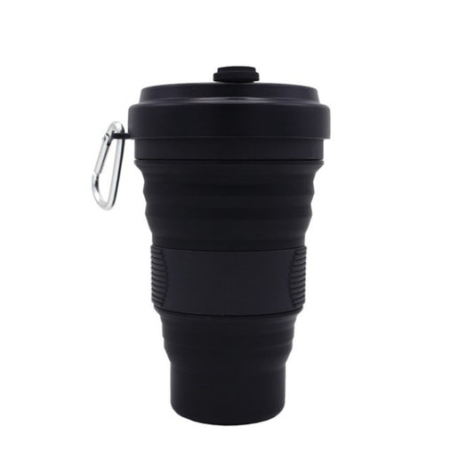 Color: Black, Capacity: 550ml - Travel folding coffee cup