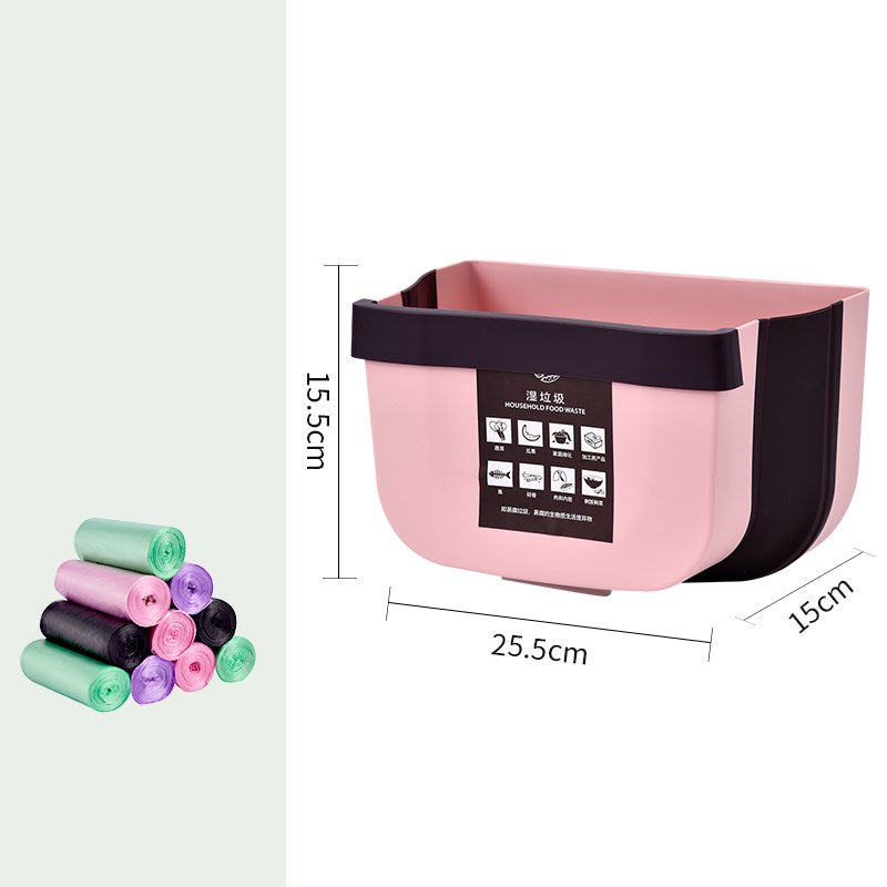 Color: Pink, Size: S-A, Style:  - Kitchen special trash can cabinet door wall-mounted