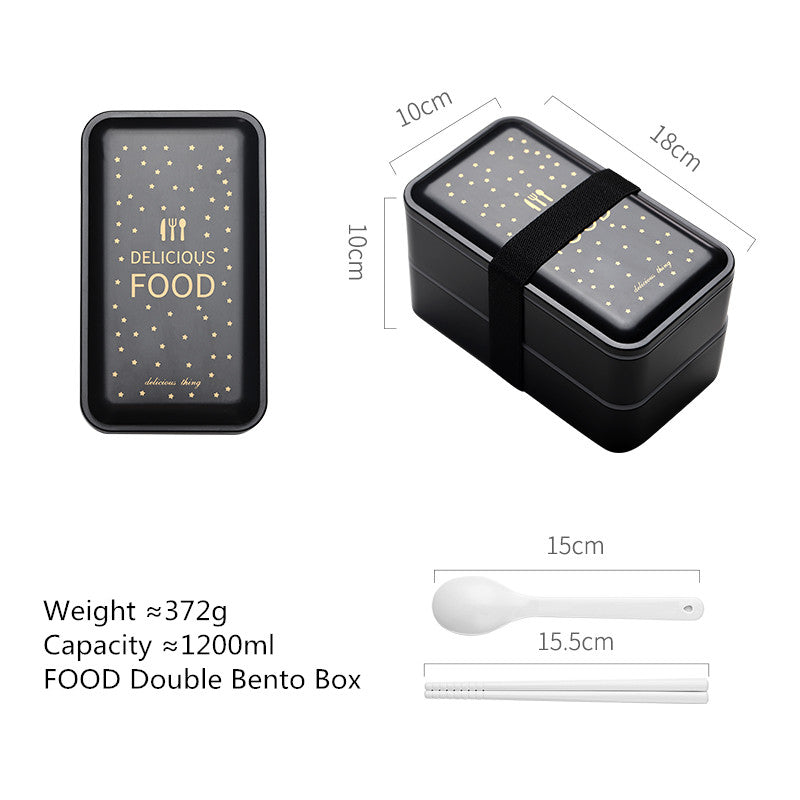 Style: FOOD - Double-deck Japanese style box lunch box for adults