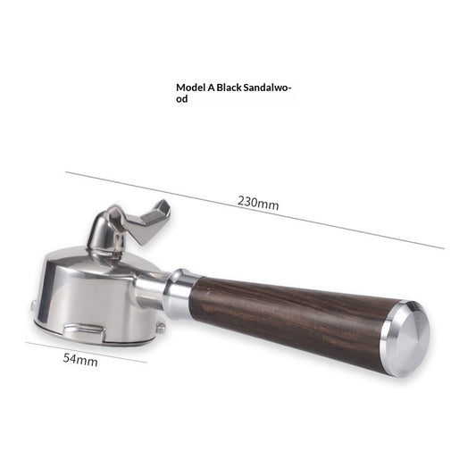 Style: A Black Rosewood, Specifications: 54mm - Coffee Machine 304 Stainless Steel Dual-spout Solid Wood Handle