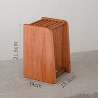 Specifications: Red Cherry Wood Beveled Style - Multi-functional Household Kitchen Knife Rack