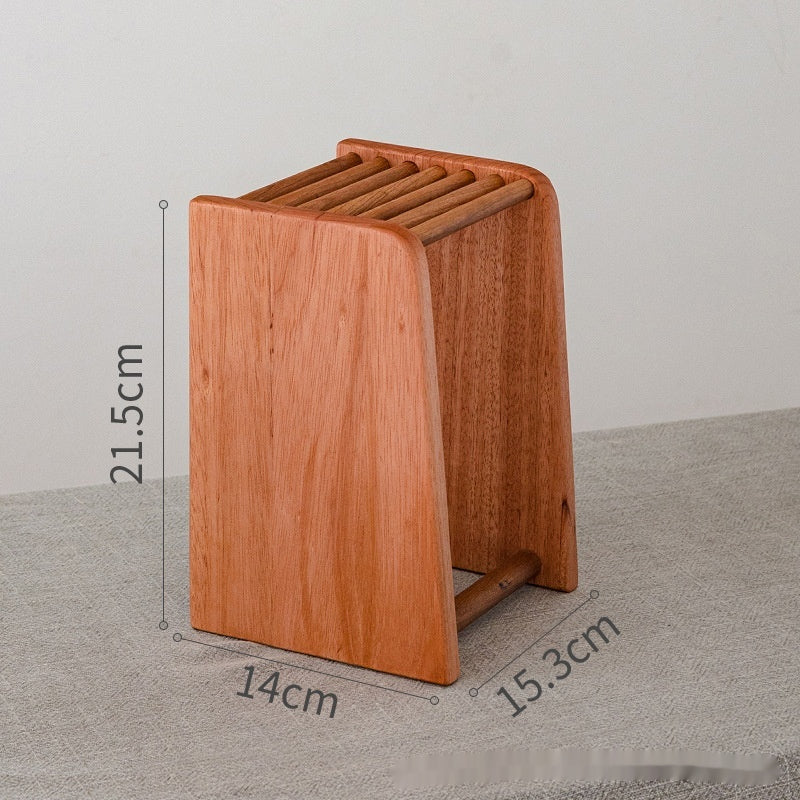 Specifications: Red Cherry Wood Beveled Style - Multi-functional Household Kitchen Knife Rack