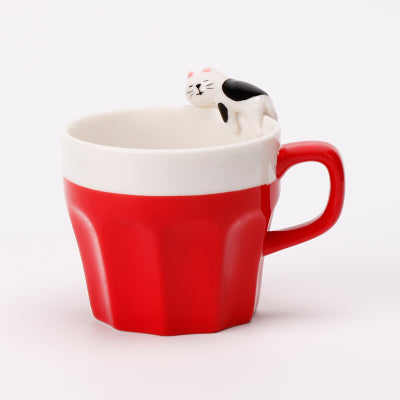 Minimalist cup, ceramic coffee cup, cartoon milk cup, sleepingwater cup, spoon spoon, lovers cup.