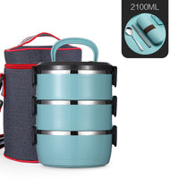 Color: Pinkwith bag, Style: 4 layers - Stainless steel multi-layer lunch box