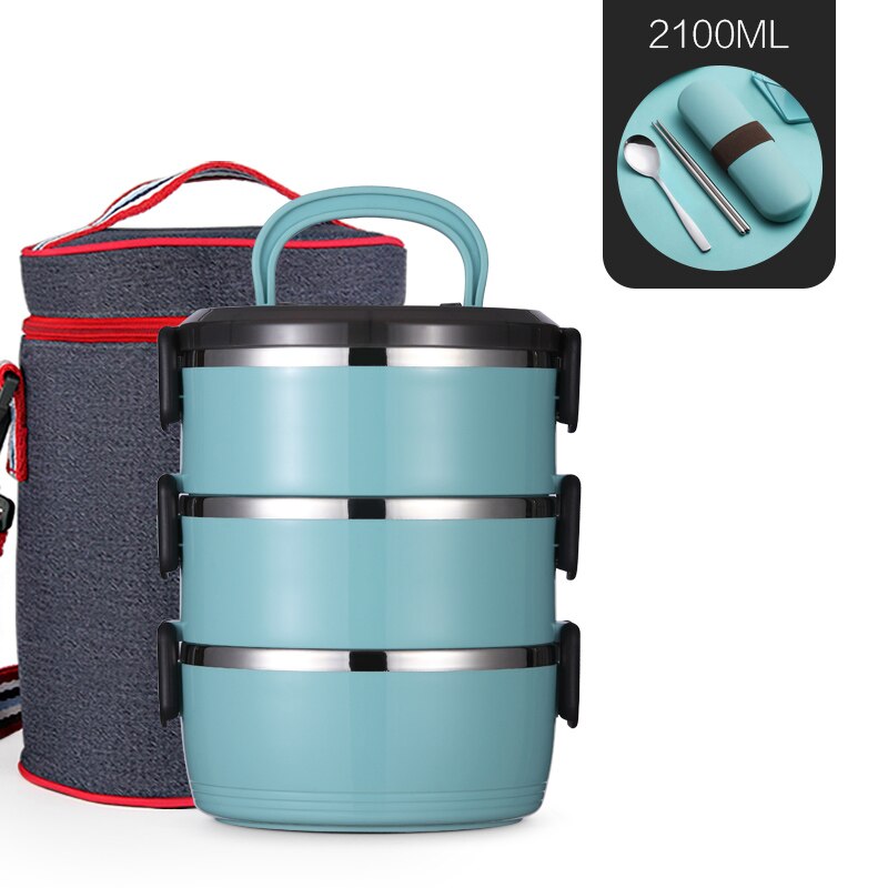Color: Pinkwith bag, Style: 4 layers - Stainless steel multi-layer lunch box