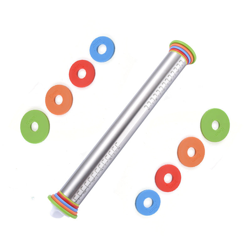 style: Rolling pin - 17-Inch Stainless Steel Adjustable Thickness Rolling Pin