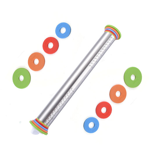 style: Rolling pin - 17-Inch Stainless Steel Adjustable Thickness Rolling Pin