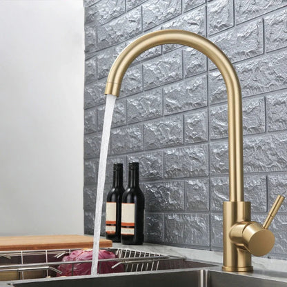Elevate Your Kitchen Aesthetics with Our Elegant Gold Hot and Cold Water Faucet