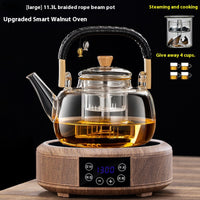 Color: Big Rope Pot Furnace 1.3L, Specifications: Over 1L - Integrated Steaming And Boiling Glass Teapot 1.3L Large Capacity