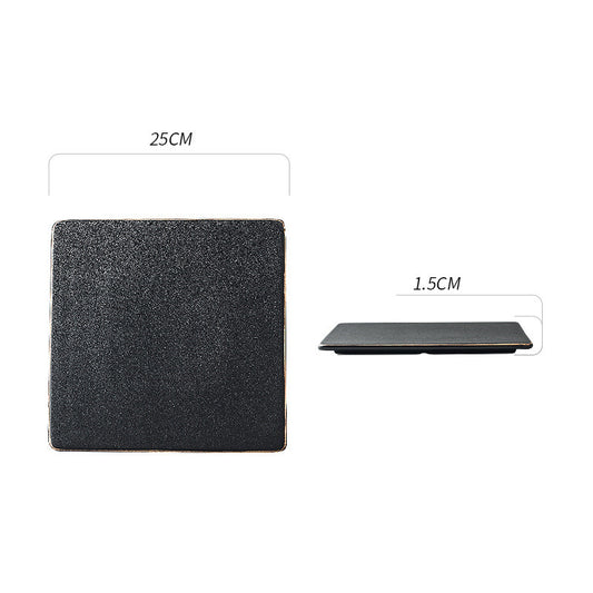 style: C - Flat Plate Sushi Flat Simple Steak Dinner Plate Plate Home Black