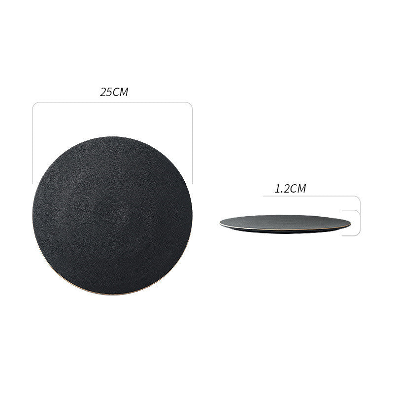 style: F - Flat Plate Sushi Flat Simple Steak Dinner Plate Plate Home Black