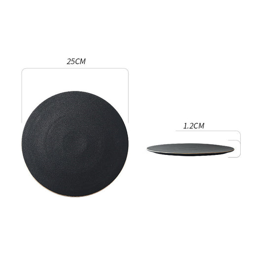 style: F - Flat Plate Sushi Flat Simple Steak Dinner Plate Plate Home Black