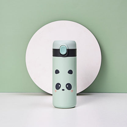 Color: green, capacity: 400ML - Cartoon Doudou Expression Bouncing Cover Stainless Steel Vacuum Mug