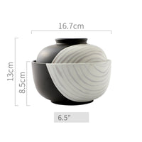 Color: White, Size: L - Hand Painted Ceramic Tableware Bowl With Cover
