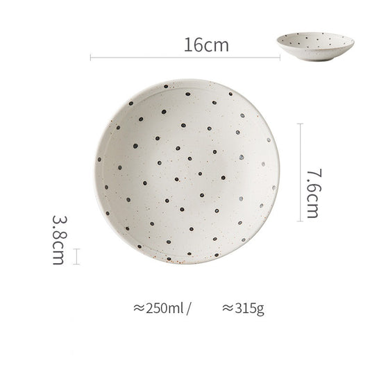 Color: Dots, style:  shallow dish - Household Ceramic Dishes Set Tableware
