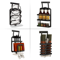 style: A - Stainless Steel Wall Hanging Free Punching Rack Knife Rack Cutting Board Rack Black Storage Rack
