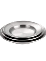 Color: A4 - Stainless Steel Plate Household Round Dinner Plate Dinner Plate