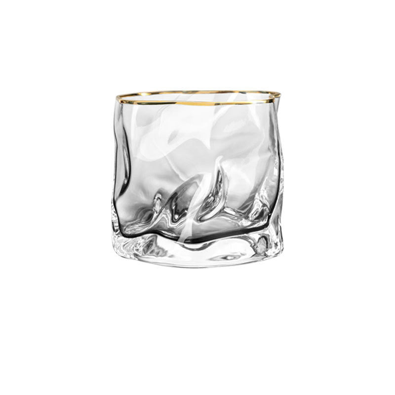 Color: Transparent Phnom Penh - Creative European Style Irregular Wine Glass Bar Beer Whiskey Glass Home Party Juice Drink Glass