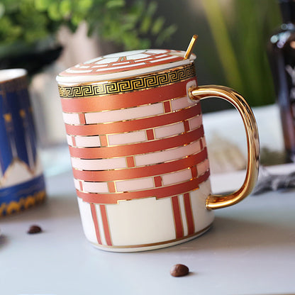 British Ins European Style Small Luxury Ceramic Couple Mug