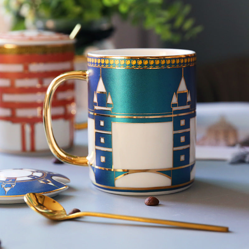 British Ins European Style Small Luxury Ceramic Couple Mug