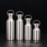 Color: Single layer without insulatio, capacity: 1000ML - Single Layer Hip Flask With Large Muth Steel Lid Sports Bottle Outdoor Riding Portable Cup