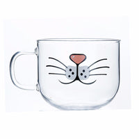 Glass Breakfast Milk Cup Funny Gift Cartoon Print Cup