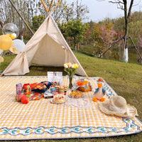 Color: 6style, Size: 170x200cm - Net Red Black And White Wave Point Outdoor Moisture-Proof Mat Picnic Mat Lawn Cloth Girlfriends Spring Outing Mat Tent Beach Waterproof