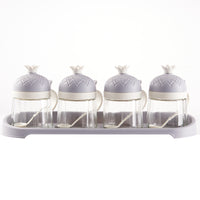 Color: Pineapple Grey White 4 - Seasoning Box Household Kitchen Supplies Cartoon