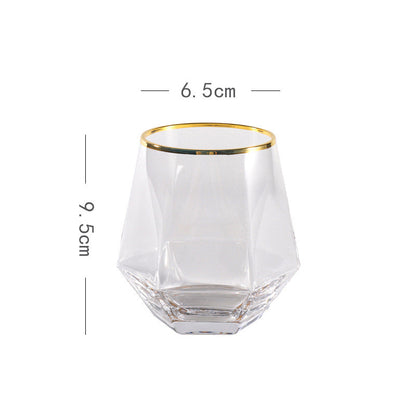Six-Range Glass Whiskey Cup Household Diamond Glass Water Cup