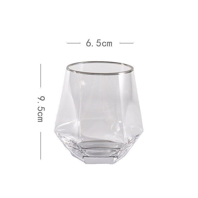 Six-Range Glass Whiskey Cup Household Diamond Glass Water Cup