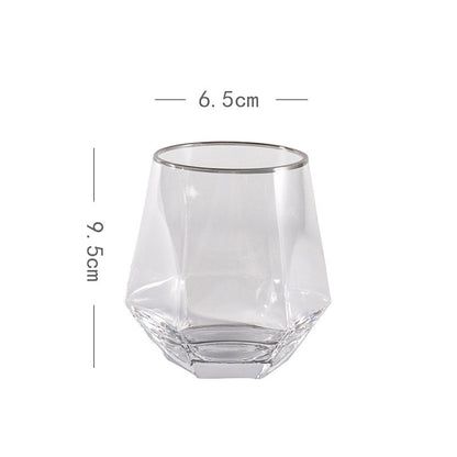 Six-Range Glass Whiskey Cup Household Diamond Glass Water Cup