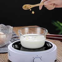 Color: Transparent, Dimensions: 600ML - Borosilicate Heat-Resistant Transparent Glass Milk Pan