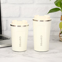 Color: White, Capacity size: 510ML - Stainless Steel Coffee Cup Double Vacuum Cup Outdoor Leisure Mug