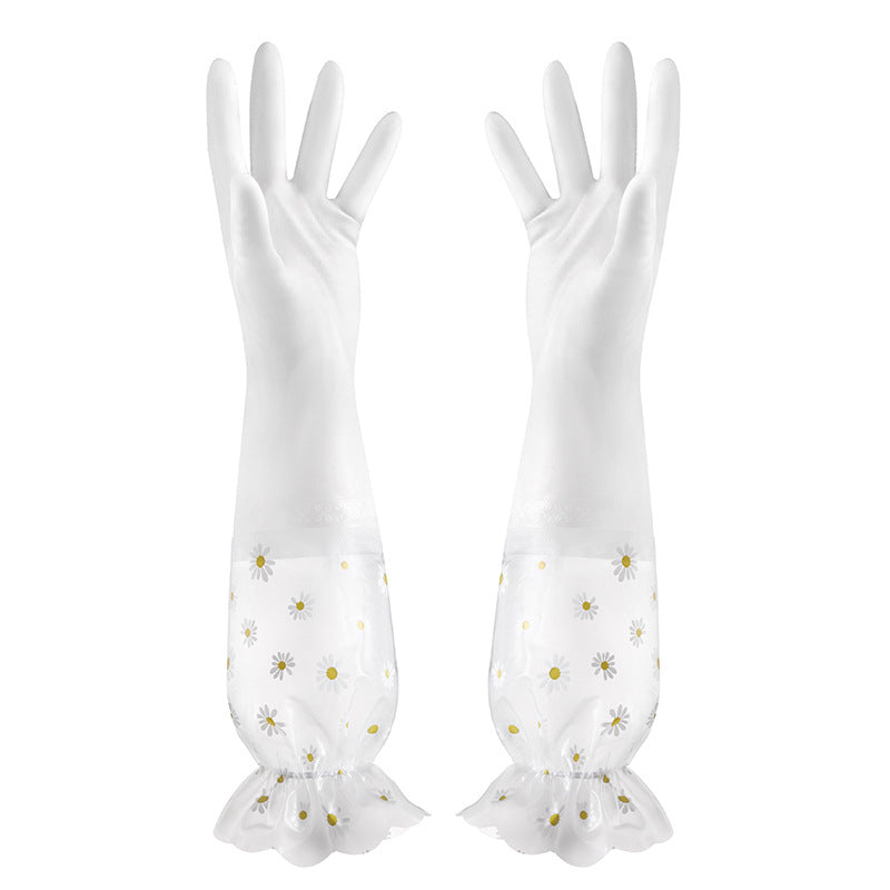 style: D - Waterproof Non-Slip Kitchen Silicone Dishwashing Gloves