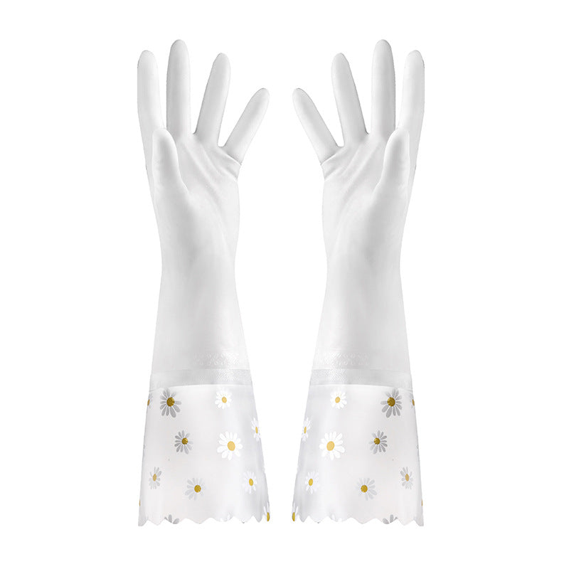 style: B - Waterproof Non-Slip Kitchen Silicone Dishwashing Gloves