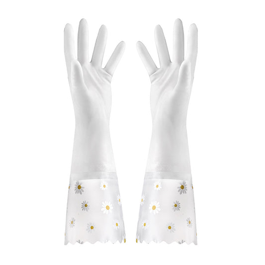 style: B - Waterproof Non-Slip Kitchen Silicone Dishwashing Gloves