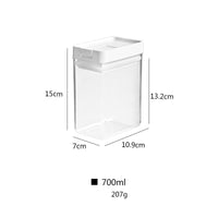 Color: Square 700ml - Kitchen Japanese Food Sealed Cans Plastic Transparent Moisture-proof Refrigerator Storage Box Whole Grains Square Storage Cans
