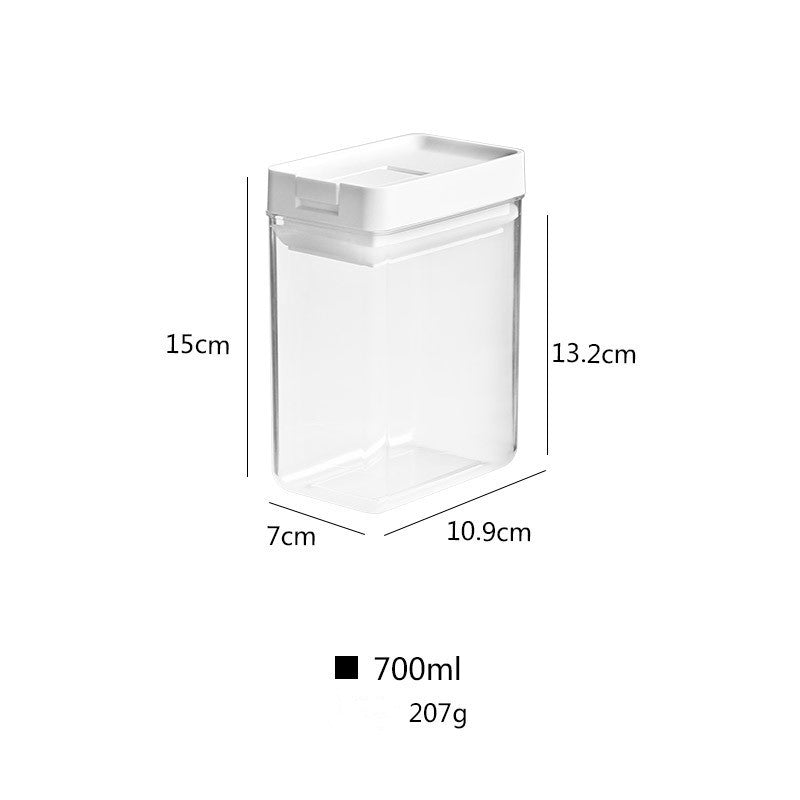 Color: Square 700ml - Kitchen Japanese Food Sealed Cans Plastic Transparent Moisture-proof Refrigerator Storage Box Whole Grains Square Storage Cans
