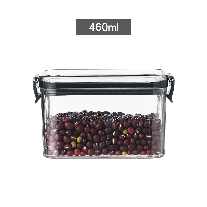 Color: 460ML - Square Transparent Sealed Fresh-Keeping Box Kitchen Grain Storage Tank Snacks Dried Fruit Storage Tank Factory Direct Sales